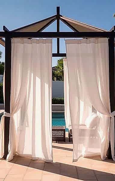 Шторы для бассейна на заказ - пошив штор для бассейна в Алматы от салона Belladone по выгодной стоимости.